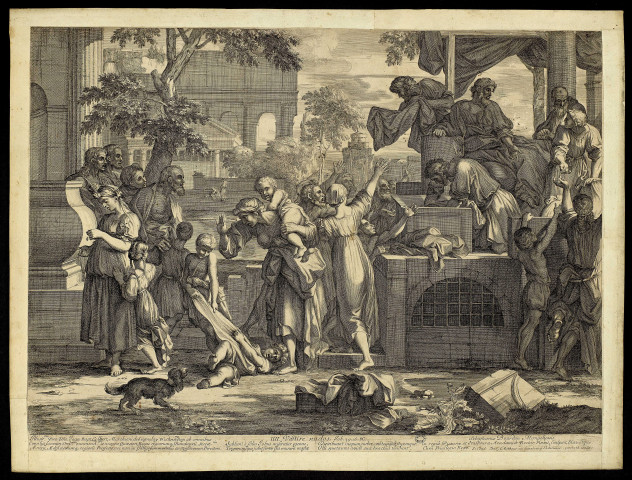 IIII. Vestire nudos [image fixe] / Illustr.mo viro Dno. Joan.Bapt. Colbert, Marchioni de Seignelay ; Sebastianus Bourdon Monpeliensis , 1636/1671