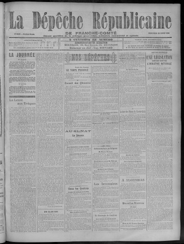 28/03/1906 - La Dépêche républicaine de Franche-Comté [Texte imprimé]