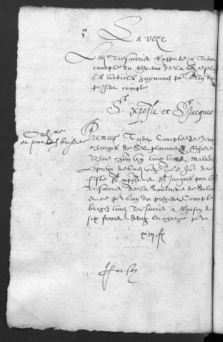 Comptes de la Ville de Besançon, recettes et dépenses, Compte de Jacques Chevannay des Daniels (1er juin 1619 - 31 mai 1620)