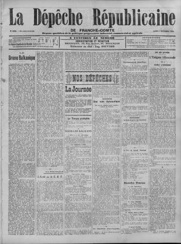 07/10/1912 - La Dépêche républicaine de Franche-Comté [Texte imprimé]