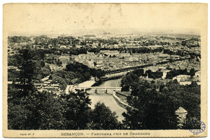 Besançon. - Panorama pris de Chaudanne [image fixe] , Paris : Lévy Fils et Cie, 1904/1930