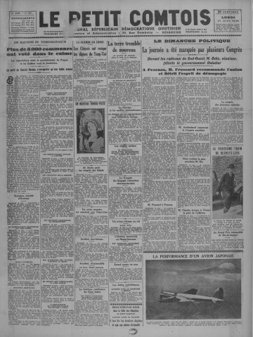 13/06/1938 - Le petit comtois [Texte imprimé] : journal républicain démocratique quotidien