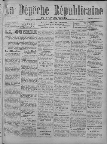 14/11/1914 - La Dépêche républicaine de Franche-Comté [Texte imprimé]