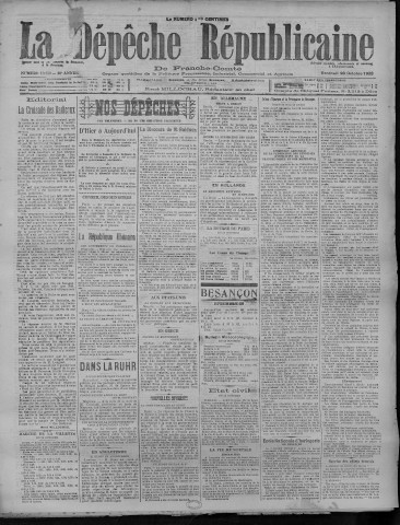26/10/1923 - La Dépêche républicaine de Franche-Comté [Texte imprimé]
