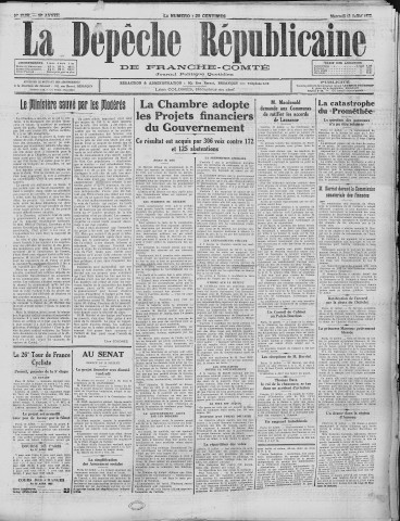 13/07/1932 - La Dépêche républicaine de Franche-Comté [Texte imprimé]