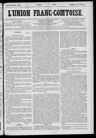22/05/1874 - L'Union franc-comtoise [Texte imprimé]