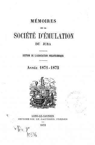 01/01/1871 - Mémoires de la Société d'émulation du Jura [Texte imprimé]