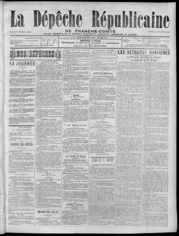 13/07/1905 - La Dépêche républicaine de Franche-Comté [Texte imprimé]
