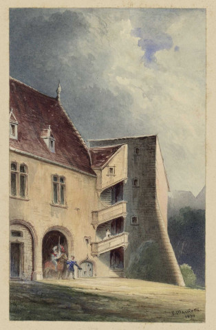 [Armoiries des sires d'Achey. Vue du Château de Thoraise (Dép.t du Doubs) [dessin] / Pierre Marnotte , [S.l.] : [P.Marnotte], [1830-1852]