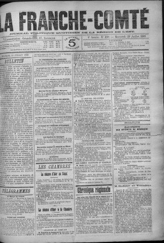 23/07/1890 - La Franche-Comté : journal politique de la région de l'Est