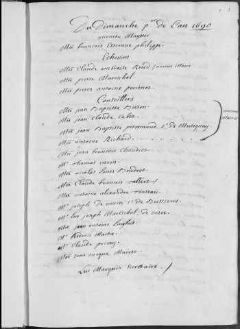 Registre des délibérations municipales 1er janvier - 31 décembre 1690