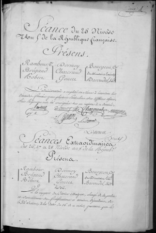 Délibérations municipales du Canton 14 janvier - 17 septembre 1797