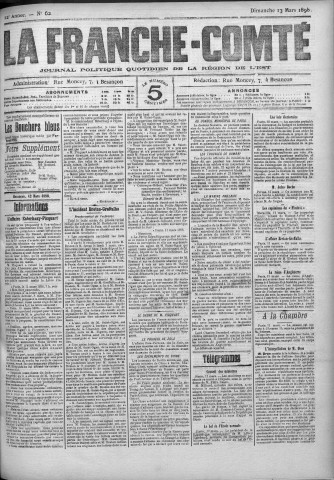 13/03/1898 - La Franche-Comté : journal politique de la région de l'Est