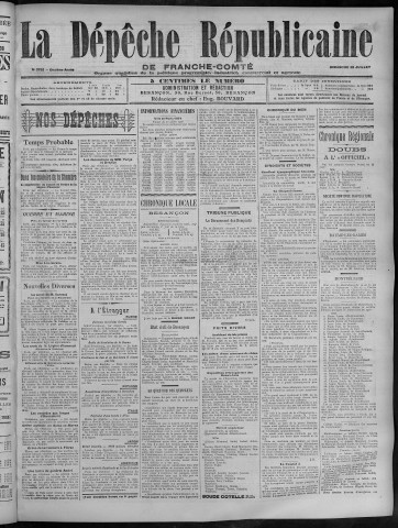 22/07/1906 - La Dépêche républicaine de Franche-Comté [Texte imprimé]
