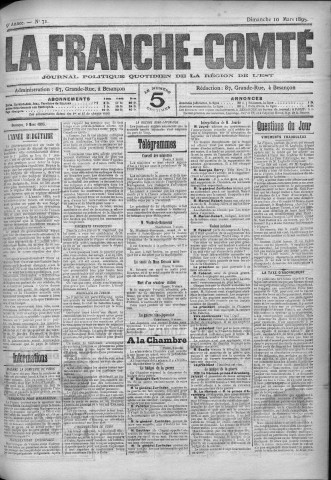 10/03/1895 - La Franche-Comté : journal politique de la région de l'Est