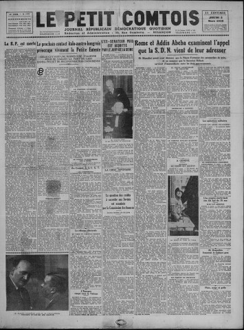 05/03/1936 - Le petit comtois [Texte imprimé] : journal républicain démocratique quotidien