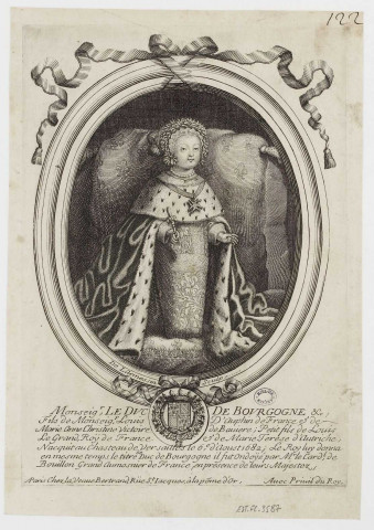 Monseigneur, LE DVC DE BOVRGOGNE / De Lamerssin Sculp. A Paris Chez la Veuve Bertrand, Rue St Iacques, a la pome d'Or.- A Paris : De Lamerssin