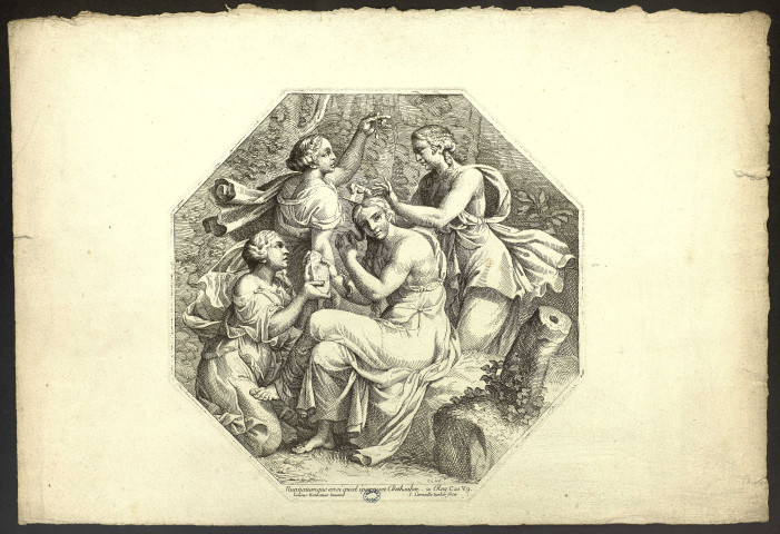 Nuntiatumque est ei quod ispa esset Bethsabee. 2 Reg. C.x1 V.3 [image fixe] / Julieus Romanus Inuenit ; I. Corneille Junoir fecit , 1669/1695