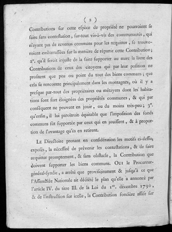 Extrait du registre des arrêtés du Directoire du département du Doubs. A la séance du 18 janvier 1792, l'an 4e de la liberté