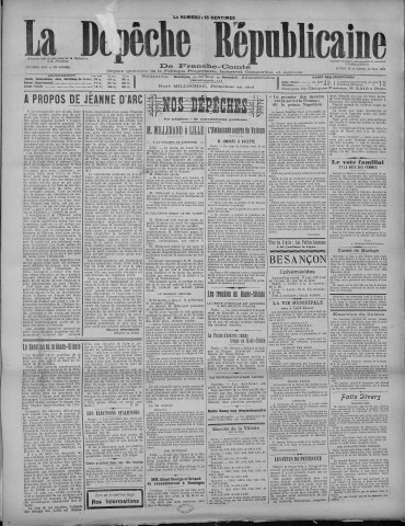 16/05/1921 - La Dépêche républicaine de Franche-Comté [Texte imprimé]