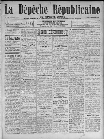 27/11/1913 - La Dépêche républicaine de Franche-Comté [Texte imprimé]
