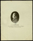 F.-J. Bonjour. Buste, profil gauche, en médaillon ovale [dessin] , [S.l.] : [s.n.], [1800-1899]