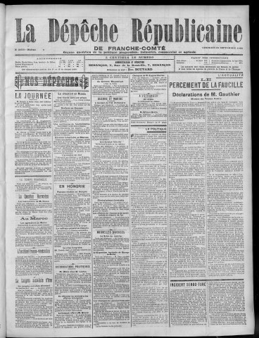 22/09/1905 - La Dépêche républicaine de Franche-Comté [Texte imprimé]