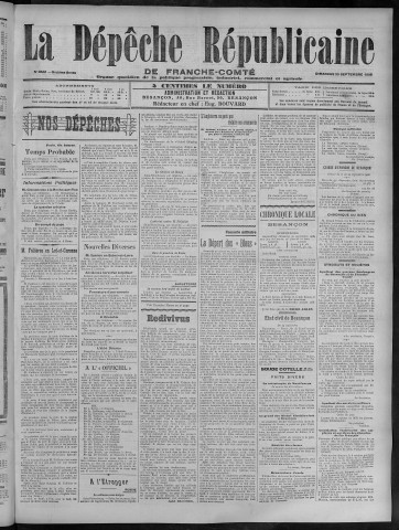30/09/1906 - La Dépêche républicaine de Franche-Comté [Texte imprimé]