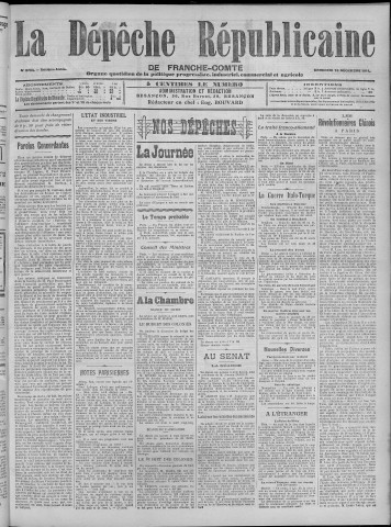 13/12/1911 - La Dépêche républicaine de Franche-Comté [Texte imprimé]