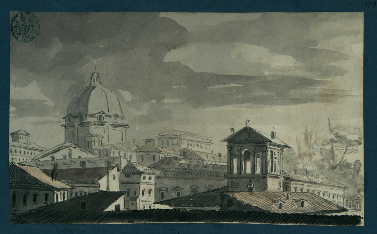 Vue de la coupole de l'église du Gesu à Rome , [Rome ?], [1750-1800]