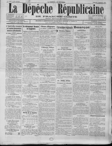 04/09/1931 - La Dépêche républicaine de Franche-Comté [Texte imprimé]
