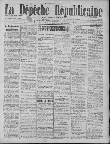 06/04/1923 - La Dépêche républicaine de Franche-Comté [Texte imprimé]