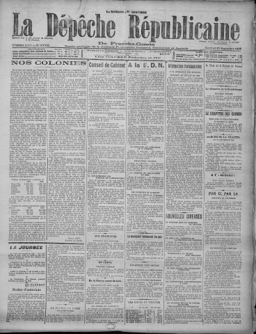 21/09/1928 - La Dépêche républicaine de Franche-Comté [Texte imprimé]