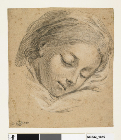 Etude d'un visage de jeune fille endormie