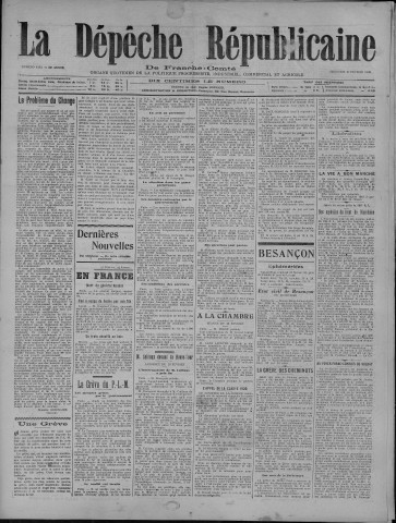 27/02/1920 - La Dépêche républicaine de Franche-Comté [Texte imprimé]