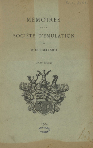 01/01/1904 - Mémoires de la Société d'émulation de Montbéliard [Texte imprimé]