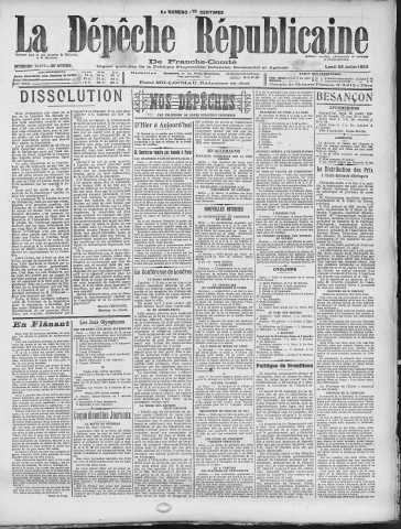 28/07/1924 - La Dépêche républicaine de Franche-Comté [Texte imprimé]