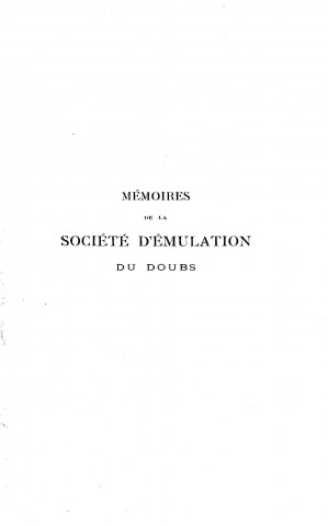 01/01/1929 - Mémoires de la Société d'émulation du Doubs [Texte imprimé]