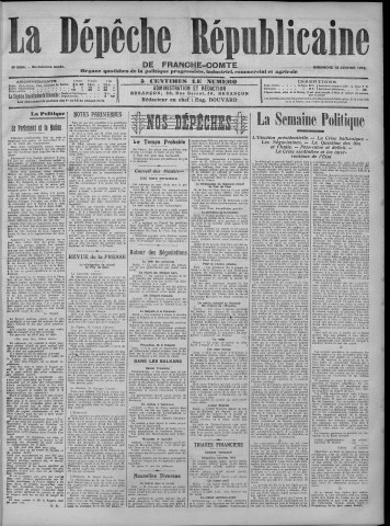 12/01/1913 - La Dépêche républicaine de Franche-Comté [Texte imprimé]