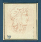 30 - Tête de femme, vue de profil , Italie, Rome, vers 1760