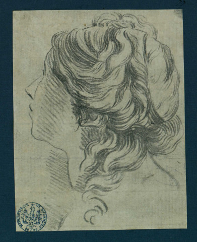 Tête de femme vue de trois quarts arrière , [S.l.] : [s.n.], [1700-1800]