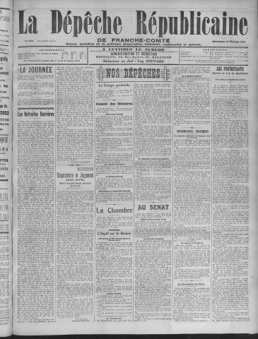 19/02/1908 - La Dépêche républicaine de Franche-Comté [Texte imprimé]
