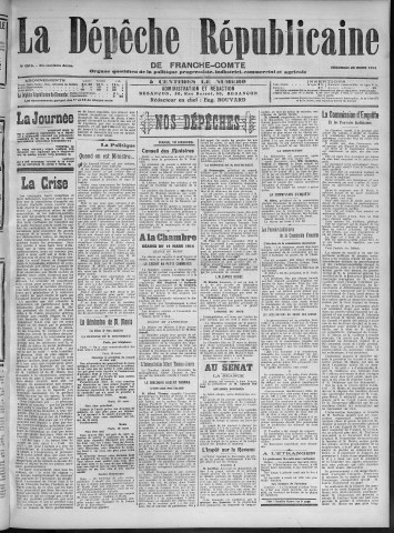20/03/1914 - La Dépêche républicaine de Franche-Comté [Texte imprimé]