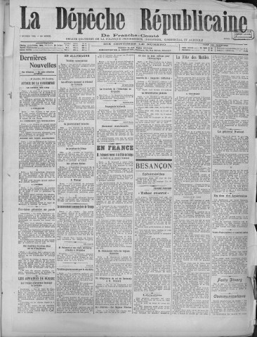 07/07/1919 - La Dépêche républicaine de Franche-Comté [Texte imprimé]