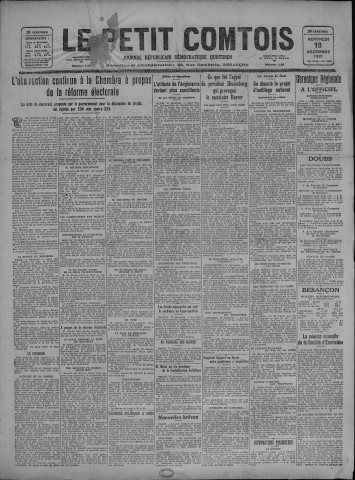 18/12/1931 - Le petit comtois [Texte imprimé] : journal républicain démocratique quotidien