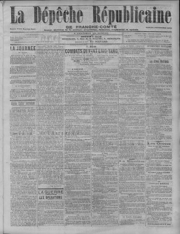 03/09/1904 - La Dépêche républicaine de Franche-Comté [Texte imprimé]