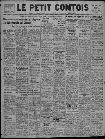 15/01/1942 - Le petit comtois [Texte imprimé] : journal républicain démocratique quotidien