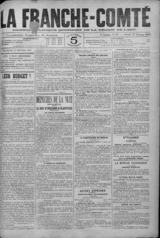 27/02/1890 - La Franche-Comté : journal politique de la région de l'Est