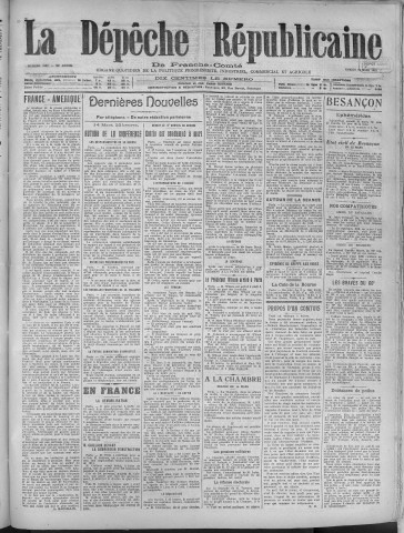 15/03/1919 - La Dépêche républicaine de Franche-Comté [Texte imprimé]