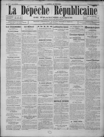 21/11/1931 - La Dépêche républicaine de Franche-Comté [Texte imprimé]